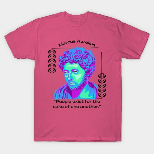 Marcus Aurelius Portrait and Quote T-Shirt by Slightly Unhinged